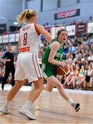 26 June 2018; Edel Thornton of Ireland in action against Emma Hergot of Norway during the FIBA 2018 Women's European Championships for Small Nations Group B match between Norway and Ireland at the Mardyke Arena in Cork, Ireland. Photo by Brendan Moran/Sportsfile