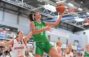26 June 2018; Grainne Dwyer of Ireland in action against Tori Halvorsen of Norway during the FIBA 2018 Women's European Championships for Small Nations Group B match between Norway and Ireland at the Mardyke Arena in Cork, Ireland. Photo by Brendan Moran/Sportsfile