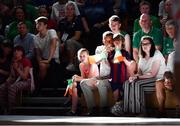 26 June 2018; Eoin O Beara and his family, daughter Caoimhe, son Riain and wife Lorraine, from Crosshaven, Cork, cheer on Ireland during the FIBA 2018 Women's European Championships for Small Nations Group B match between Norway and Ireland at the Mardyke Arena in Cork, Ireland. Photo by Brendan Moran/Sportsfile