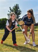 27 June 2018; Ali Twomey of Dublin and Alex Judge, aged 10, from St Michaels, Ballyfermot, were in Ballyfermot Sports Complex today at the AIG Heroes event, an initiative which helps support local grassroots communities by partnering with Dublin GAA and others to use sport as a means to build self-confidence and social skills in young kids. To further promote these efforts AIG Insurance gifted GAA equipment to primary schools in the area. Photo by Sam Barnes/Sportsfile