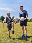 27 June 2018; Philip McMahon of Dublin and Bobby Doyle, aged 11, from De La Salle NS, Ballyfermot, were in Ballyfermot Sports Complex today at the AIG Heroes event, an initiative which helps support local grassroots communities by partnering with Dublin GAA and others to use sport as a means to build self-confidence and social skills in young kids. To further promote these efforts AIG Insurance gifted GAA equipment to primary schools in the area. Photo by Sam Barnes/Sportsfile