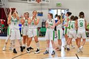 27 June 2018; The Ireland team applaud their supporters after the FIBA 2018 Women's European Championships for Small Nations Group B match between Ireland and Luxembourg at the Mardyke Arena in Cork, Ireland. Photo by Brendan Moran/Sportsfile