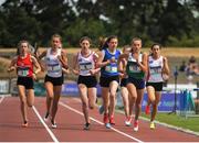 23 June 2018; A general view of competitors in action during the Girls 800m event, during the Irish Life Health Tailteann Games T&F Championships at Morton Stadium, in Santry, Dublin. Photo by Tomás Greally/Sportsfile