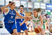 28 June 2018; Claire Rockall of Ireland in action against Sofia Theologou of Cyprus during the FIBA 2018 Women's European Championships for Small Nations Group B match between Ireland and Cyprus at Mardyke Arena, Cork, Ireland. Photo by Brendan Moran/Sportsfile