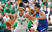 28 June 2018; Grainne Dwyer of Ireland in action against Sonia Papadopoulou of Cyprus during the FIBA 2018 Women's European Championships for Small Nations Group B match between Ireland and Cyprus at Mardyke Arena, Cork, Ireland. Photo by Brendan Moran/Sportsfile