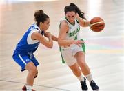 28 June 2018; Aine McKenna of Ireland in action against Christiana Menelaou of Cyprus during the FIBA 2018 Women's European Championships for Small Nations Group B match between Ireland and Cyprus at Mardyke Arena, Cork, Ireland. Photo by Brendan Moran/Sportsfile