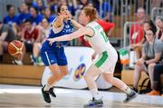 28 June 2018; Sorcha Tiernan of Ireland in action against Antria Pitsillidou of Cyprus during the FIBA 2018 Women's European Championships for Small Nations Group B match between Ireland and Cyprus at Mardyke Arena, Cork, Ireland. Photo by Brendan Moran/Sportsfile