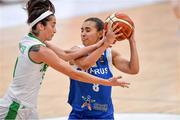 28 June 2018; Stavroula Koniali of Cyprus in action against Grainne Dwyer of Ireland during the FIBA 2018 Women's European Championships for Small Nations Group B match between Ireland and Cyprus at Mardyke Arena, Cork, Ireland. Photo by Brendan Moran/Sportsfile