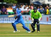 29 June 2018; Lokesh Rahul of India in action during the T20 International match between Ireland and India at Malahide Cricket Club Ground in Dublin. Photo by Seb Daly/Sportsfile