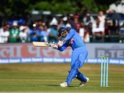 29 June 2018; Hardik Pandya of India in action during the T20 International match between Ireland and India at Malahide Cricket Club Ground in Dublin. Photo by Seb Daly/Sportsfile
