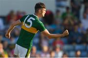 29 June 2018; David Shaw of Kerry celebrates scoring his side's first goal during the EirGrid Munster GAA Football U20 Championship Final match between Kerry and Cork at Austin Stack Park in Tralee, Kerry. Photo by Piaras Ó Mídheach/Sportsfile
