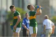29 June 2018; Donal O’Sullivan, and Bryan Sweeney of Kerry after the game was stopped in the first half for a water break during the EirGrid Munster GAA Football U20 Championship Final match between Kerry and Cork at Austin Stack Park in Tralee, Kerry. Photo by Piaras Ó Mídheach/Sportsfile