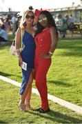 29 June 2018; Racegoers Gabi Gogol,left, and Jade Johnson from Clane, Co Kildare at day 1 of the Dubai Duty Free Irish Derby Festival at the Curragh Racecourse in Kildare. Photo by Matt Browne/Sportsfile