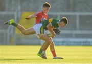 29 June 2018; Mike Breen of Kerry in action against Colm O’Callaghan of Cork during the EirGrid Munster GAA Football U20 Championship Final match between Kerry and Cork at Austin Stack Park in Tralee, Kerry. Photo by Piaras Ó Mídheach/Sportsfile