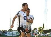29 June 2018; Krisztian Adorjan, left, celebrates after scoring his side's first goal with his Dundalk team-mate Michael Duffy during the SSE Airtricity League Premier Division match between Dundalk and Cork City at Oriel Park in Dundalk, Louth. Photo by Stephen McCarthy/Sportsfile