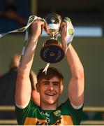 29 June 2018; Kerry captain Donal O’Sullivan lifts the cup after the EirGrid Munster GAA Football U20 Championship Final match between Kerry and Cork at Austin Stack Park in Tralee, Kerry. Photo by Piaras Ó Mídheach/Sportsfile