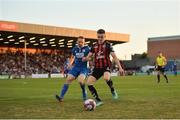 29 June 2018; Darragh Leahy of Bohemians in action against Conan Byrne of St Patrick's Athletic during the SSE Airtricity League Premier Division match between Bohemians and St Patrick's Athletic at Dalymount Park in Dublin. Photo by David Fitzgerald/Sportsfile