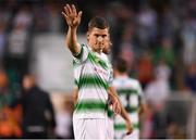 29 June 2018; David McAllister of Shamrock Rovers acknowledges the supporters following the SSE Airtricity League Premier Division match between Shamrock Rovers and Derry City at Tallaght Stadium in Dublin. Photo by Eóin Noonan/Sportsfile