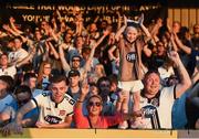 29 June 2018; Dundalk supporters including Katie McCann and Niall Hegarty, right, celebrate following the SSE Airtricity League Premier Division match between Dundalk and Cork City at Oriel Park in Dundalk, Louth. Photo by Stephen McCarthy/Sportsfile