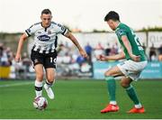 29 June 2018; Dylan Connolly of Dundalk in action against Shane Griffin of Cork during the SSE Airtricity League Premier Division match between Dundalk and Cork City at Oriel Park in Dundalk, Louth. Photo by Ben McShane/Sportsfile