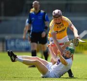 30 June 2018; Chris Bonus of Kildare in action against Eoghan Campbell of Antrim during the Joe McDonagh Cup Relegation / Promotion play-off match between Antrim and Kildare at the Athletic Ground in Armagh. Photo by Seb Daly/Sportsfile