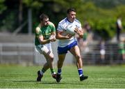 30 June 2018; Ryan Wylie of Monaghan in action against Brendan Gallagher of Leitrim during the GAA Football All-Ireland Senior Championship Round 3 match between Leitrim and Monaghan at Páirc Seán Mac Diarmada in Carrick-on-Shannon, Leitrim. Photo by Daire Brennan/Sportsfile
