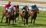 30 June 2018; Fleet Review, with Ryan Moore up, on their way to winning the Dubai Duty Free Jumeirah Creekside Dash Stakes from second place Intelligence Cross, left, with Donnacha O'Brien and third place Ardhoomey, right, with Colin Keane during day 2 of the Dubai Duty Free Irish Derby Festival at the Curragh Racecourse in Kildare. Photo by Matt Browne/Sportsfile