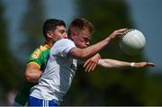30 June 2018; Fintan Kelly of Monaghan in action against Brendan Gallagher of Leitrim during the GAA Football All-Ireland Senior Championship Round 3 match between Leitrim and Monaghan at Páirc Seán Mac Diarmada in Carrick-on-Shannon, Leitrim. Photo by Daire Brennan/Sportsfile