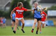 30 June 2018; Gráinne O'Driscoll of Dublin in action against Rachel Murphy of Cork during the GAA All-Ireland Minor A Ladies Football Semi-final match between Cork and Dublin at MacDonagh Park in Nenagh, Tipperary. Photo by Harry Murphy/Sportsfile