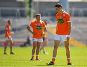 30 June 2018; Rory Grugan of Armagh reacts after missing a point during the GAA Football All-Ireland Senior Championship Round 3 match between Armagh and Clare at the Athletic Grounds in Armagh. Photo by Seb Daly/Sportsfile