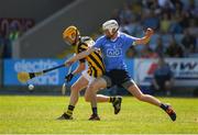 30 June 2018; Killian Hogan of Kilkenny in action against Kevin Byrne of Dublin during the Electric Ireland Leinster GAA Hurling Minor Championship Final match between Dublin and Kilkenny at O'Moore Park in Portlaoise, Laois. Photo by Ray McManus/Sportsfile
