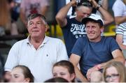 30 June 2018; Former Tipperary player Michael ‘Babs’ Keating, left, and former jockey Johnny Murtagh, father of Kildare player Lauren Murtagh during the GAA All-Ireland Minor A Ladies Football Semi-final match between Cork and Dublin at MacDonagh Park in Nenagh, Tipperary. Photo by Harry Murphy/Sportsfile