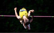 30 June 2018; Ryan Carthy-Walsh of Adamstown A.C., Co. Wexford, competing in the Junior Men High Jump event during the Irish Life Health National Junior & U23 T&F Championships at Tullamore Harriers Stadium in Tullamore, Offaly. Photo by Sam Barnes/Sportsfile