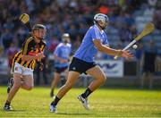 30 June 2018; Luke Swan of Dublin races past Shane Staunton of Kilkenny on his way to score his side's 6th goal during the Electric Ireland Leinster GAA Hurling Minor Championship Final match between Dublin and Kilkenny at O'Moore Park in Portlaoise, Laois. Photo by Ray McManus/Sportsfile