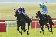 30 June 2018; Van Beethoven, with Ryan Moore up, on their way to winning the GAIN Railway Stakes from second place Marie's Diamond with Silvester De Sousa during day 2 of the Dubai Duty Free Irish Derby Festival at the Curragh Racecourse in Kildare. Photo by Matt Browne/Sportsfile