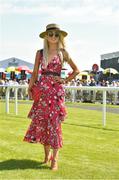 30 June 2018; Regina Horan from Malahide, Co Dublin, winner of the best dressed lady competition at day 2 of the Dubai Duty Free Irish Derby Festival at the Curragh Racecourse in Kildare. Photo by Matt Browne/Sportsfile