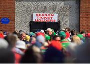 30 June 2018; Supporters queue to get into St Conleth's Park prior to the GAA Football All-Ireland Senior Championship Round 3 match between Kildare and Mayo at St Conleth's Park in Newbridge, Kildare. Photo by Stephen McCarthy/Sportsfile