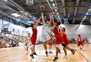 30 June 2018; Hannah Thornton of Ireland in action against Adriana Col, left, and Olga Tirziman of Moldova during the FIBA 2018 Women's European Championships for Small Nations Classification match between Ireland and Moldova at Mardyke Arena, Cork, Ireland. Photo by Brendan Moran/Sportsfile