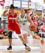 30 June 2018; Danielle O'Leary of Ireland in action against Olga Tirziman of Moldova during the FIBA 2018 Women's European Championships for Small Nations Classification match between Ireland and Moldova at Mardyke Arena, Cork, Ireland. Photo by Brendan Moran/Sportsfile