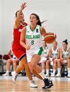 30 June 2018; Amy Waters of Ireland in action against Violetta Savenco of Moldova during the FIBA 2018 Women's European Championships for Small Nations Classification match between Ireland and Moldova at Mardyke Arena, Cork, Ireland. Photo by Brendan Moran/Sportsfile