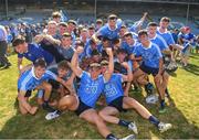 30 June 2018; Dublin players celebrate after the Electric Ireland Leinster GAA Hurling Minor Championship Final match between Dublin and Kilkenny at O'Moore Park in Portlaoise, Laois. Photo by Ray McManus/Sportsfile