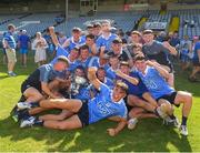30 June 2018; Dublin players celebrate with the cup after the Electric Ireland Leinster GAA Hurling Minor Championship Final match between Dublin and Kilkenny at O'Moore Park in Portlaoise, Laois. Photo by Ray McManus/Sportsfile