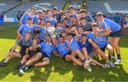 30 June 2018; Dublin players celebrate with the cup after the Electric Ireland Leinster GAA Hurling Minor Championship Final match between Dublin and Kilkenny at O'Moore Park in Portlaoise, Laois. Photo by Ray McManus/Sportsfile