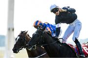 30 June 2018; Latrobe, right, with Donnacha O'Brien up, after winning the Dubai Duty Free Irish Derby during day 2 of the Dubai Duty Free Irish Derby Festival at the Curragh Racecourse in Kildare. Photo by Matt Browne/Sportsfile