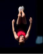 30 June 2018; Ryan Devine, age 16, from Belfast, Northern Ireland competing in the Trampoline event during the National Series Super Gymnastics Championships at the National Indoor Arena in the National Sports Campus, Blanchardstown, Dublin. Photo by David Fitzgerald/Sportsfile