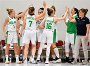 30 June 2018; Ireland players celebrate after the FIBA 2018 Women's European Championships for Small Nations Classification match between Ireland and Moldova at Mardyke Arena, Cork, Ireland. Photo by Brendan Moran/Sportsfile