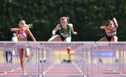 30 June 2018; Elizabeth Morland of Cushinstown A.C. Co. Meath, on her way to winning the U23 Women 100mH event during the Irish Life Health National Junior & U23 T&F Championships at Tullamore Harriers Stadium in Tullamore, Offaly. Photo by Sam Barnes/Sportsfile