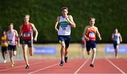 30 June 2018; Jamie Mitchell of Emerald A.C., Co. Limerick,leads the field whilst competing in the Junior Men 400m event during the Irish Life Health National Junior & U23 T&F Championships at Tullamore Harriers Stadium in Tullamore, Offaly. Photo by Sam Barnes/Sportsfile