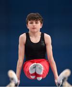 30 June 2018; Oisin Noonan, age 13, of Pheonix Gymnastics club in Co Dublin competing in the Parellel Bars event during the National Series Super Gymnastics Championships at the National Indoor Arena in the National Sports Campus, Blanchardstown, Dublin. Photo by David Fitzgerald/Sportsfile