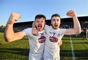 30 June 2018; Paschal Connell, left, and Kevin Flynn of Kildare celebrate following the GAA Football All-Ireland Senior Championship Round 3 match between Kildare and Mayo at St Conleth's Park in Newbridge, Kildare. Photo by Stephen McCarthy/Sportsfile